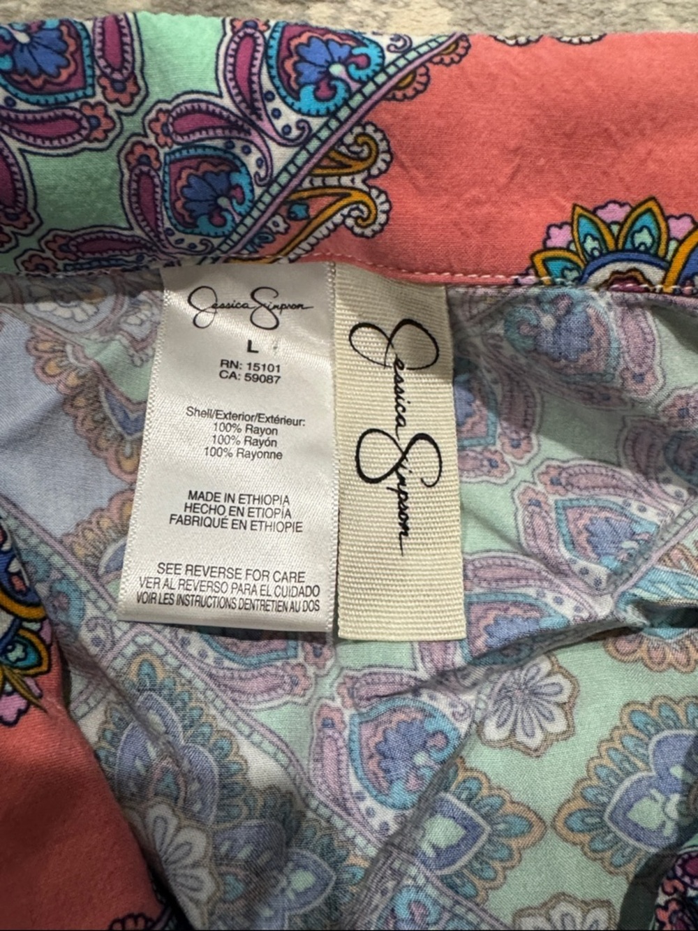 Jessica Simpson Multicolor Paisley Short Set - Picture 2 of 8